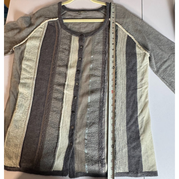 J. Jill Wool Mohair Button Up Cardigan Womens Top Gray Boho Classic Work - Picture 9 of 9